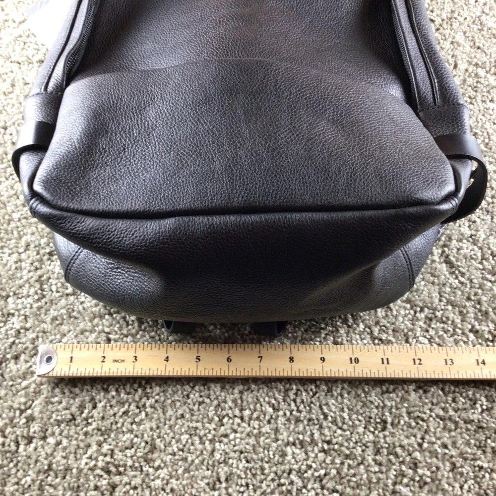 Outback Black Leather Backpack Veeam Adjustable Straps Travel‎ Work School NWT